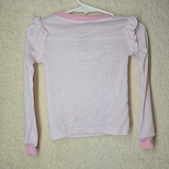 "Sleep" Pink Top Daisy Fuentes Long-Sleeve Ruffled Girls Size 12M - Picture 4 of 6